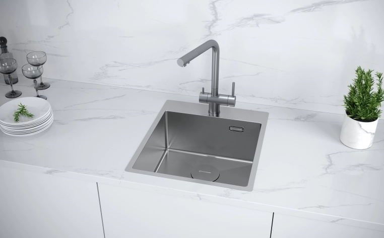 Кухонная мойка Kuchenstern WERK 45 вороненая  сталь 505GM50