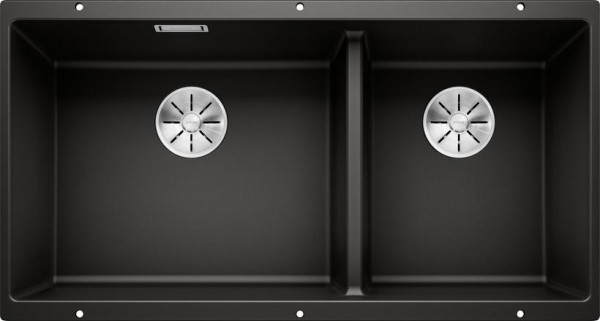Кухонная мойка Blanco SUBLINE 480/320-U Silgranit черный, отводная арматура InFino 525993