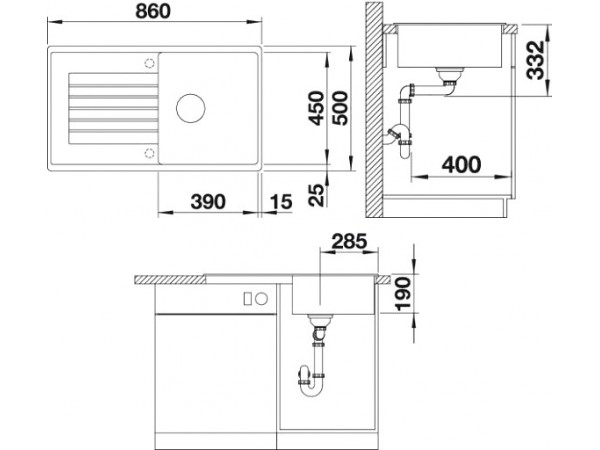 Кухонная мойка Blanco ZIA 5 S Silgranit мягкий белый стоп-вентиль 527204 Кухонная мойка Blanco ZIA 5 S Silgranit мягкий белый стоп-вентиль 527204